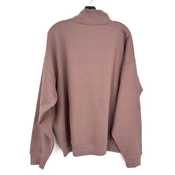 Gymshark Rest Day Sweats 1/4 Zip Men's L Powder Mauve LS Sweatshirt Oversize New - Picture 2 of 7